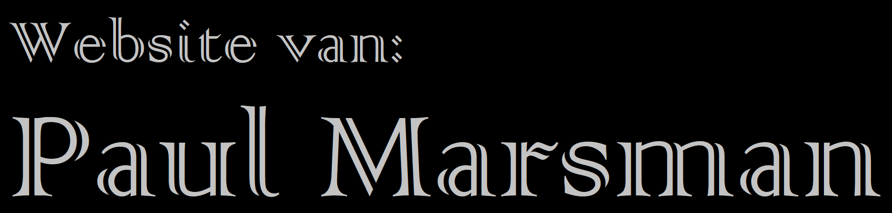 prive website van banner grijze letters zwarte achtergrond